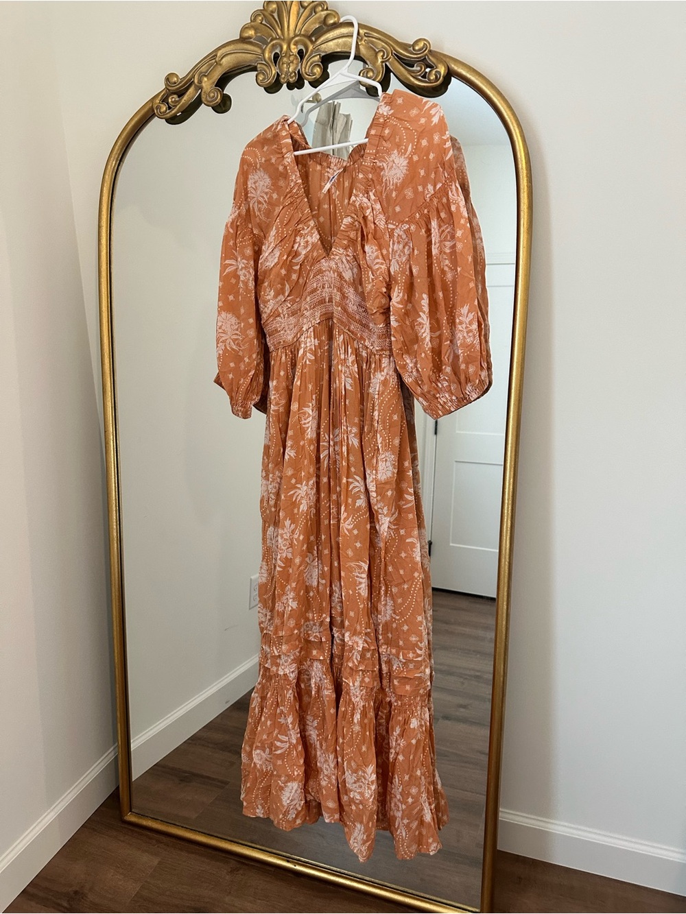 Free People Golden Hour Maxi Dress Coral Sands Combo NWT